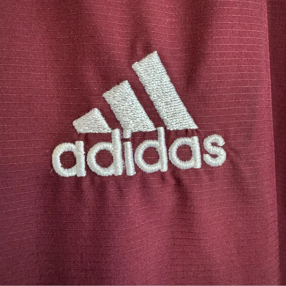 Adidas Men’s Maroon Windbreaker Jacket Lightweight Athletic Style Size XL